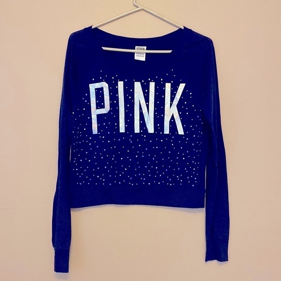 Pink by Victoria Secret navy sparkly long sleeve tee shirt. Very soft Medium
C - Picture 5 of 7